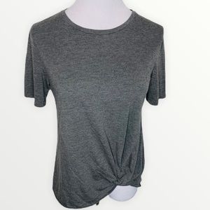 Hippie Laundry Twist Front Tee Dark Grey Medium